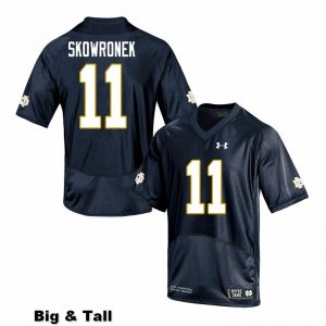 Notre Dame Fighting Irish Men's Ben Skowronek #11 Navy Under Armour Authentic Stitched Big & Tall College NCAA Football Jersey BZA1699SI